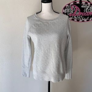 MPG light grey quilted athletic pullover sweatshirt
